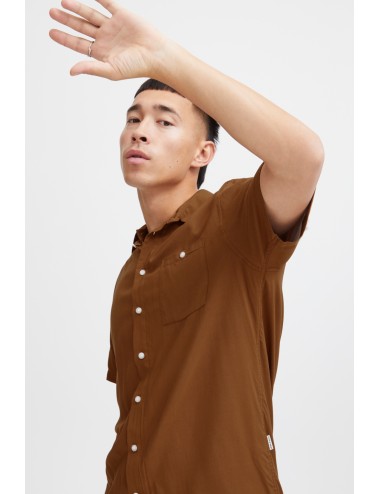 Camisa básica viscosa marrón
