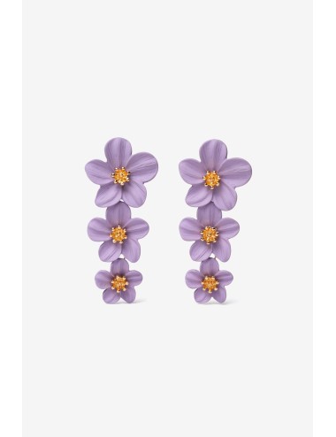 Pendientes flores lila