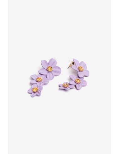 Pendientes flores lila