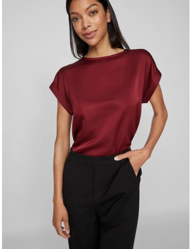 Blusa satén VIELLETTE granate