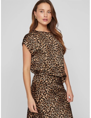 Blusa satén VIELLETTE leopardo