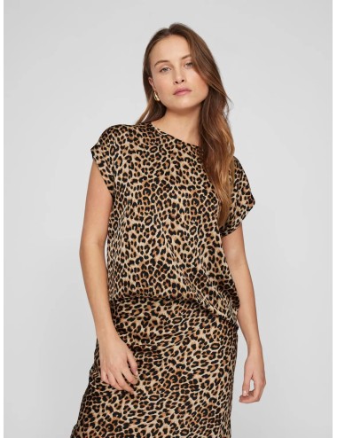 Blusa satén VIELLETTE leopardo