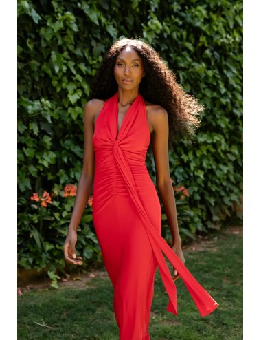 Vestido nudo rojo