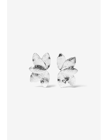 Pendientes pétalos plateado
