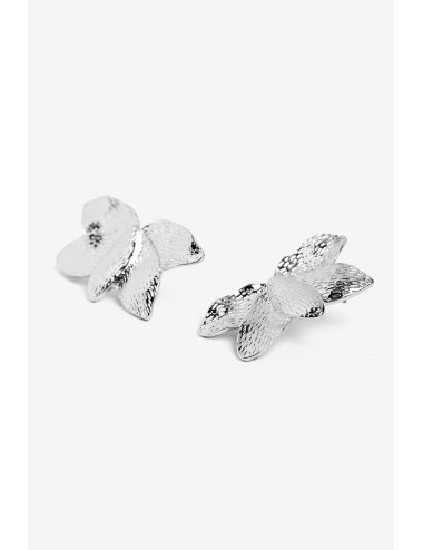 Pendientes pétalos plateado